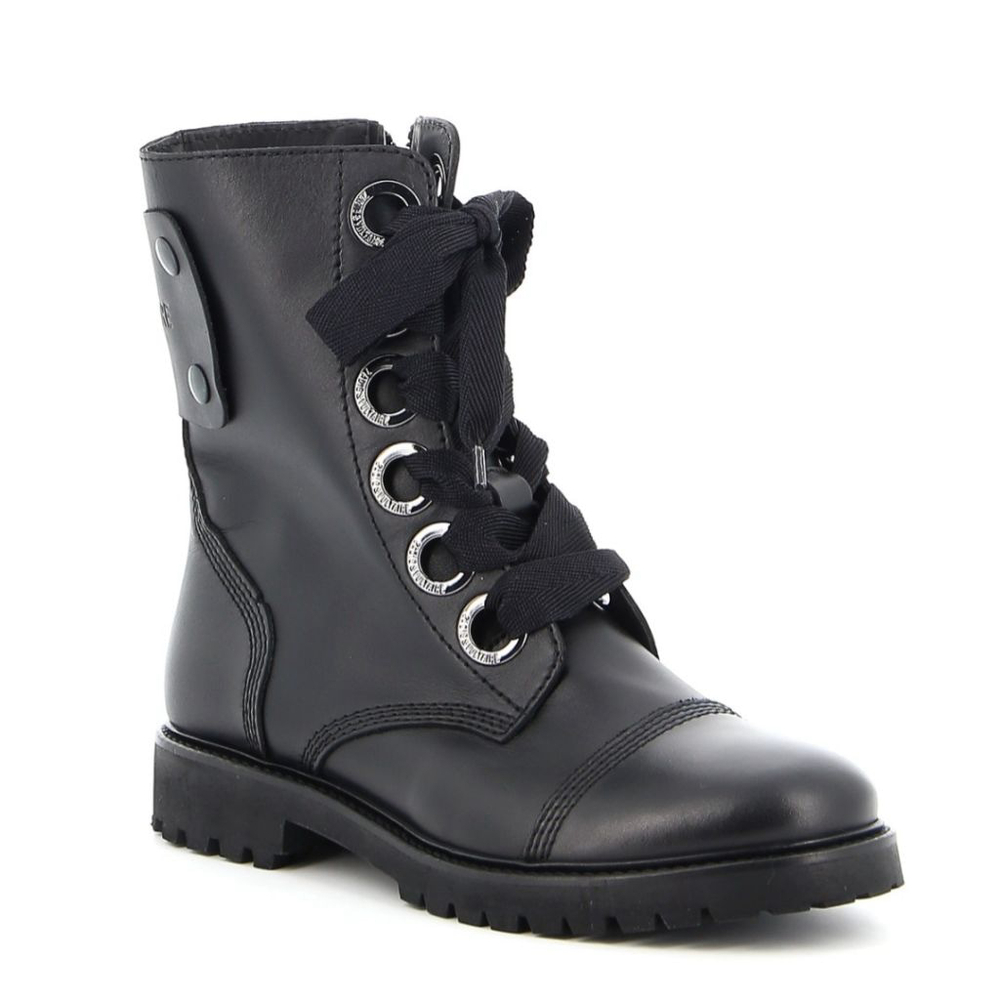 ZADIG & VOLTAIRE Joe Black Lace Up Leather Combat Boots Size 39 8.5